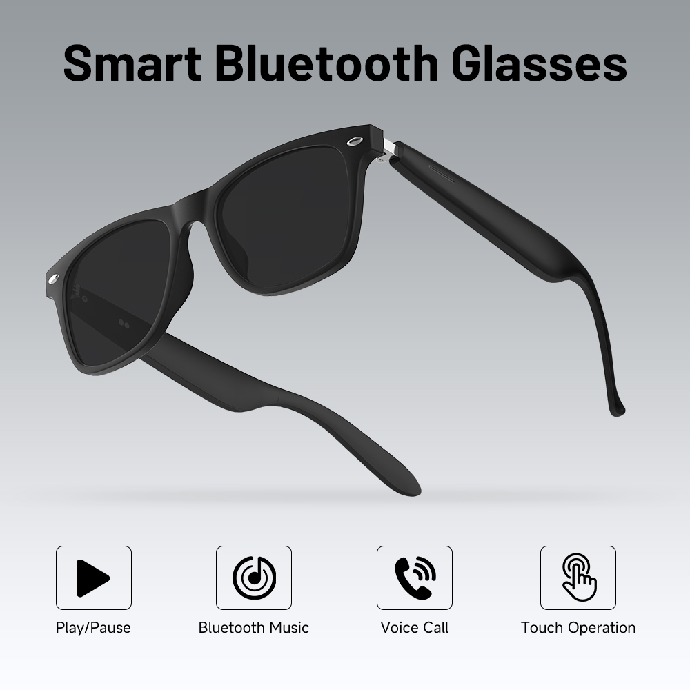 Wholesale Wearable Tech Ai Smart Glasses Touch Control Wireless Music Magnetic Charging Speaker Integrated Frame