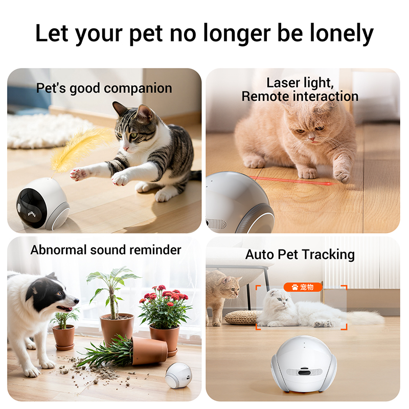 Smart AI Home Robot 360 Mobile Security Protection Child Elderly Care Monitor Pet Interaction Laser Toy APP Control Auto Charge