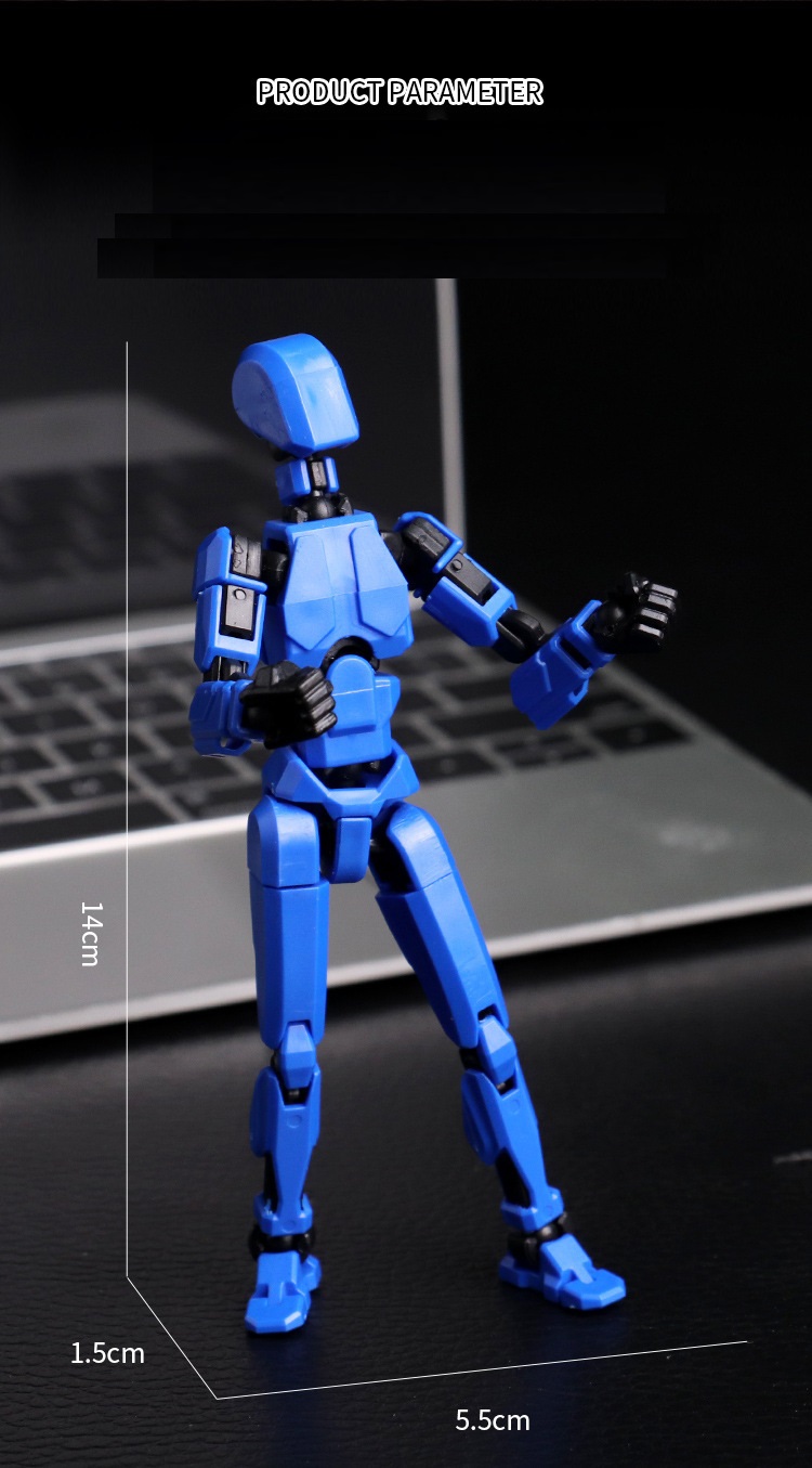 DIY Multi-joint Movable Robot Lucky 3D Printed Model Toys Simulation Action Figure Toy Birthday Gifts Desktop Decoration W24-909