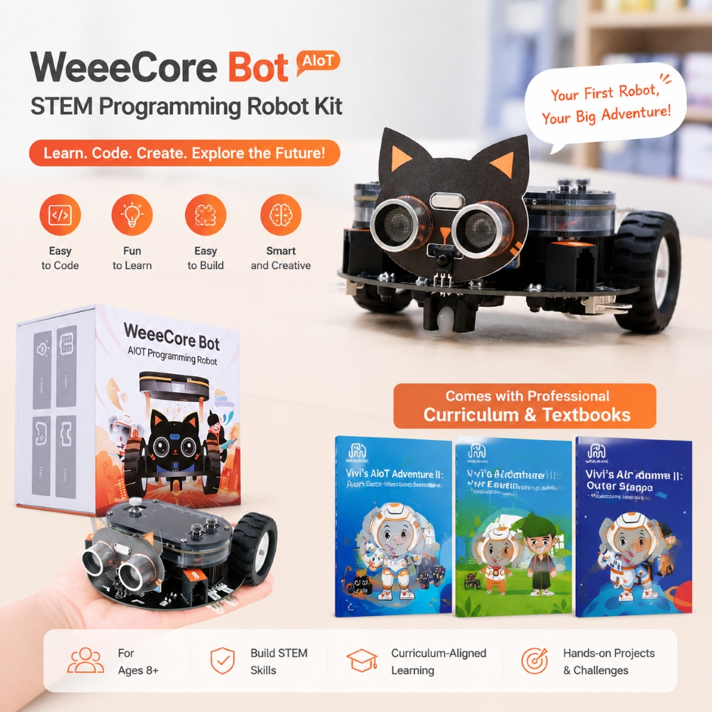 New Arrival Multi Functional Encoder Motor Drawing AI Robot for Kids Intelligent Voice Controlled Coding Discovery Set