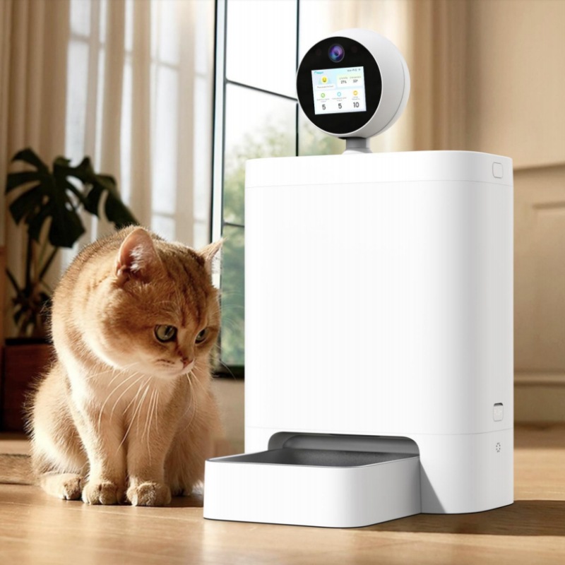 New Design Wholesale Smart AI Large Capacity Solid Plastic 5.5L Portable Waterproof Robot Butler Automatic Pet Feeder