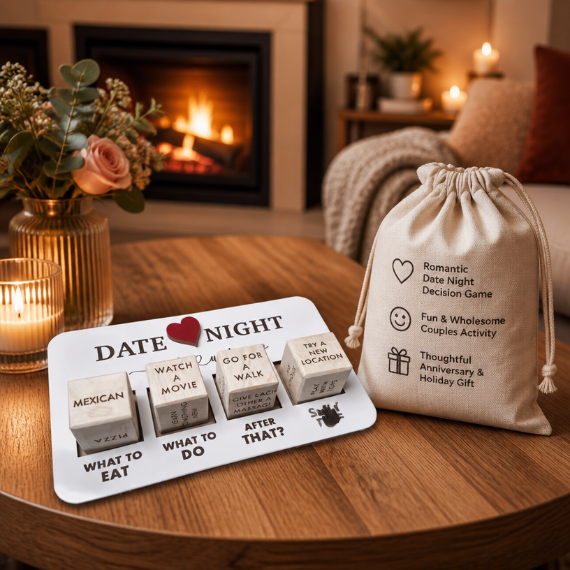 Custom Wooden Date Night Decision Dice Set Engraved For Couples Game OEM Manufacturer Wholesale Supplier For Gift Brands