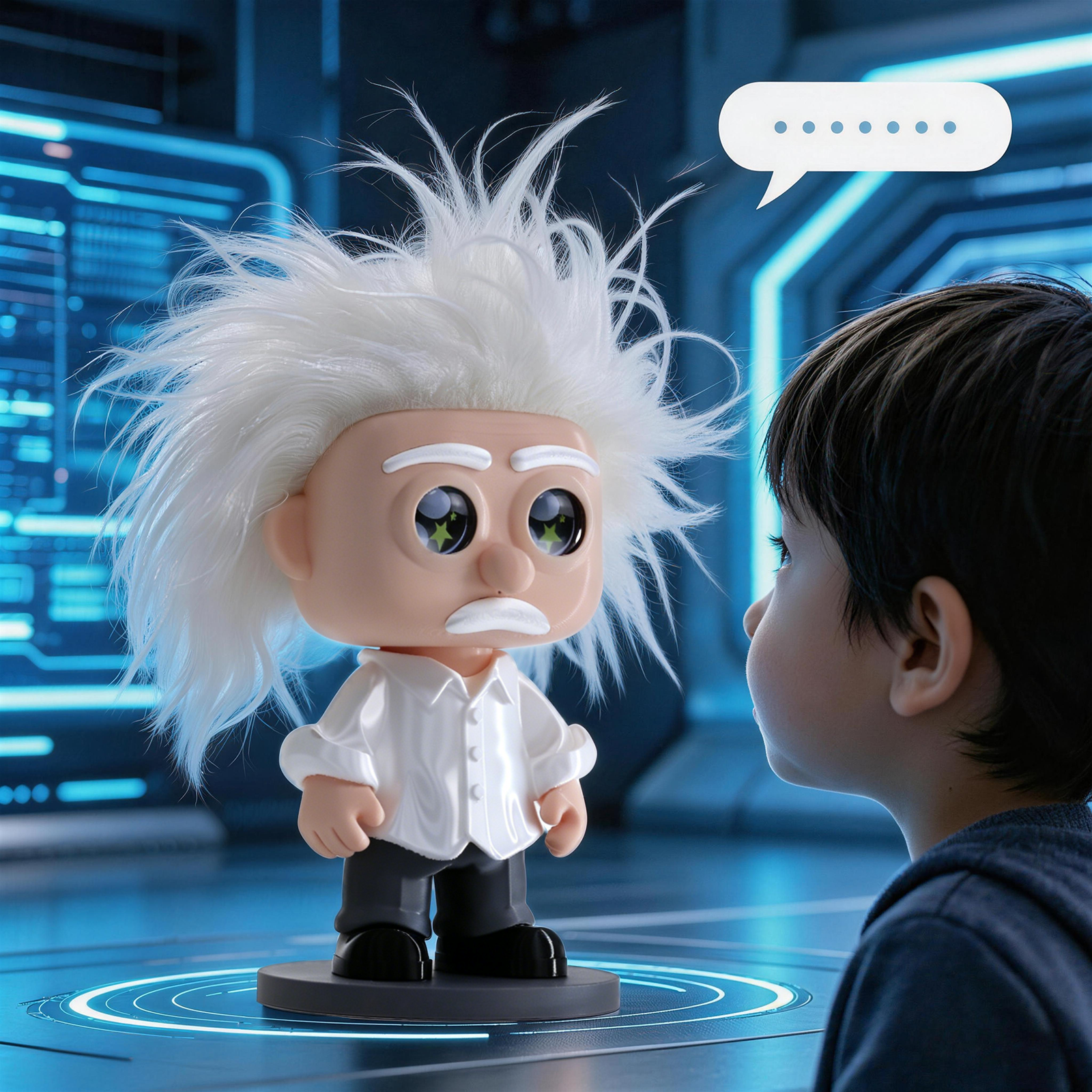 Smart Eco-Friendly Cartoon Companion Robot with AI Chatbot &amp; Multi-Language Talking-Educational AI Science Einstein Figurine