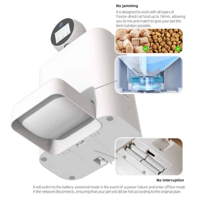 New Design Wholesale Smart AI Large Capacity Solid Plastic 5.5L Portable Waterproof Robot Butler Automatic Pet Feeder