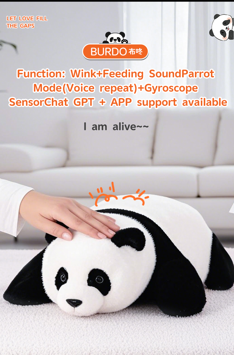 AI Talking Panda Toy 60 Languages Customizable Educational Toys for Kids Companion
