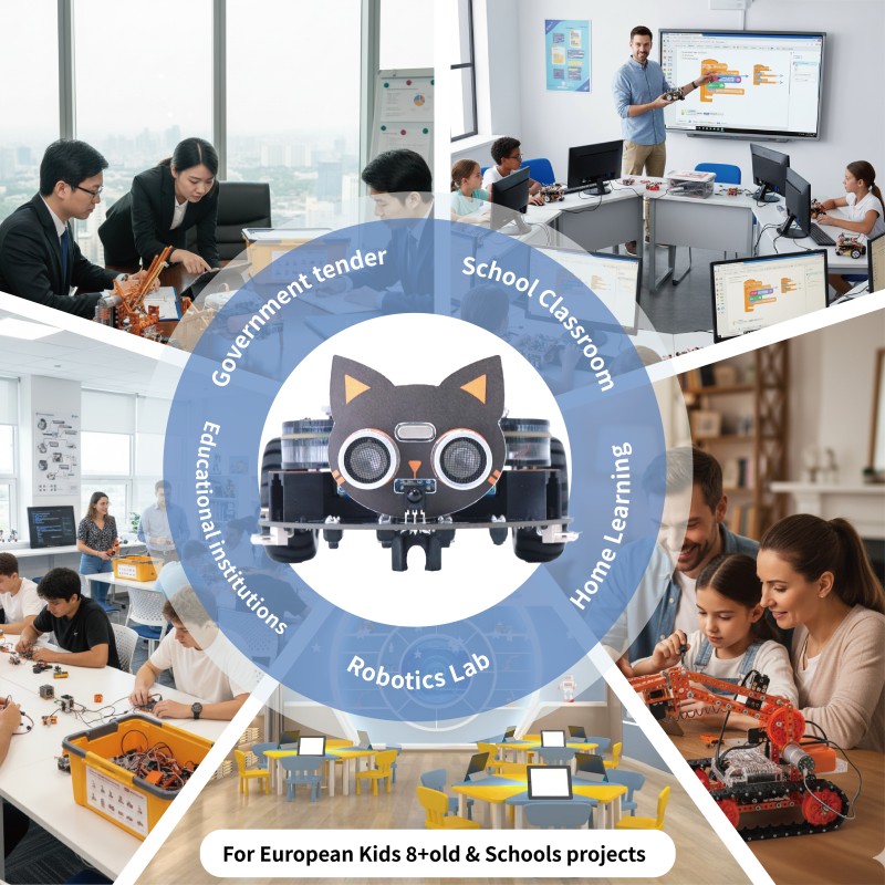 New Arrival Multi Functional Encoder Motor Drawing AI Robot for Kids Intelligent Voice Controlled Coding Discovery Set