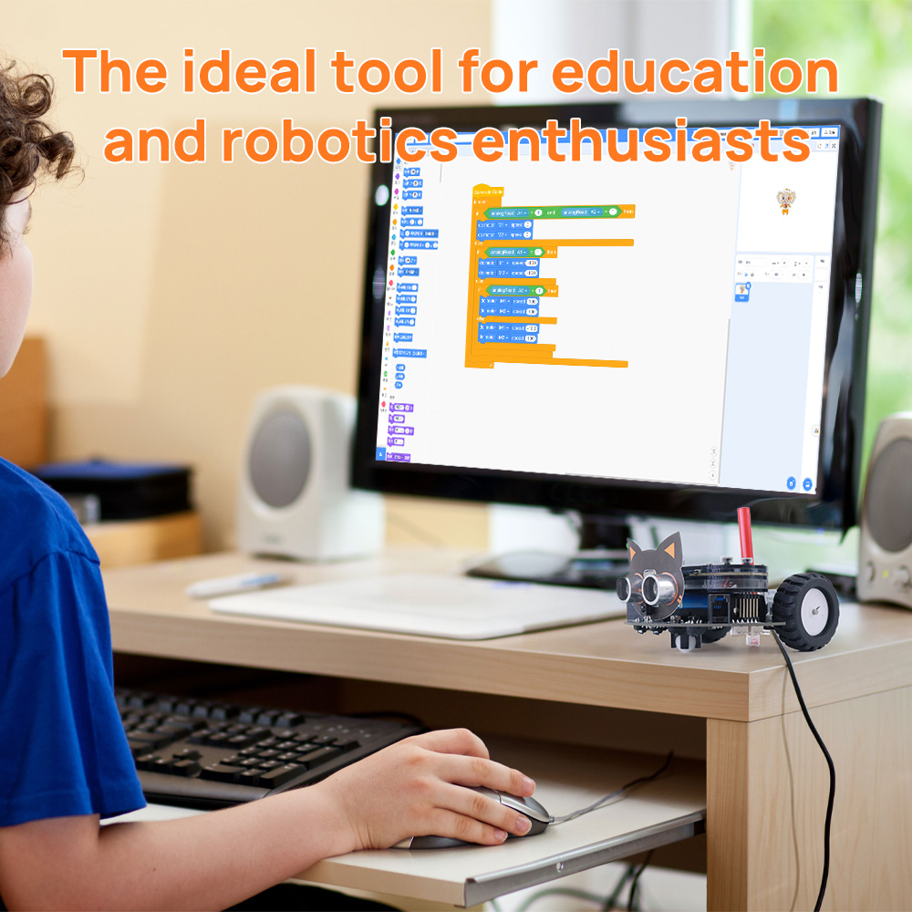 New Arrival Multi Functional Encoder Motor Drawing AI Robot for Kids Intelligent Voice Controlled Coding Discovery Set