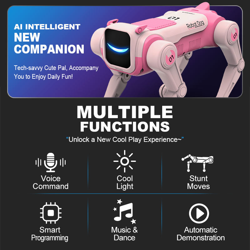 Intelligent Robot Dog, Interactive STEM Pet Toy, Voice-controlled, Programmable, Durable Design, Highly Compatible.