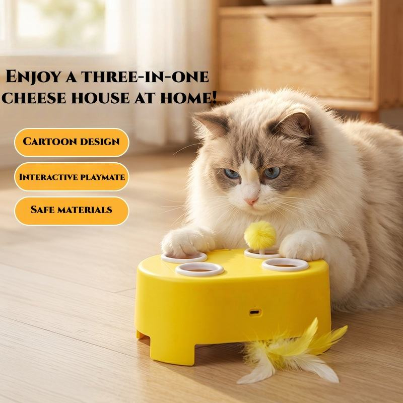 Wholesale Multifunctional Electric Cat Toy Bionic Pop Ball Feather Teaser USB Charging Pet Interactive Toy