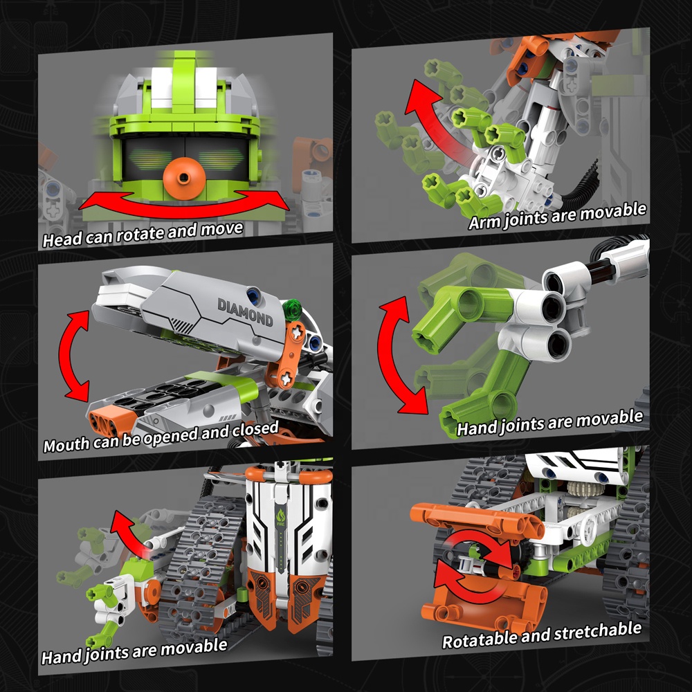 5 in 1 APP Programming Robot Building Blocks Model Toy 2.4G Dual Remote Controlled Electric Robotics Construction Building Toys