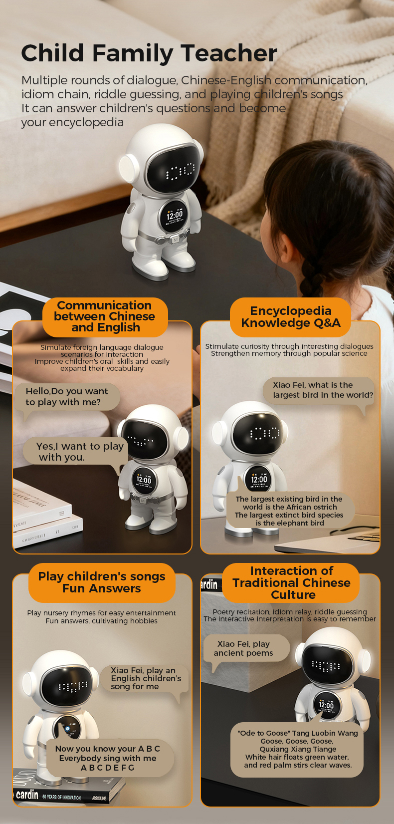 AI Desktop Emo Smart Robot WiFi Voice Control, Emotional Companion Kids Adults, Multilingual AI Desk Buddy Gift Home Office