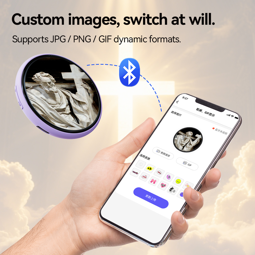 Beambox New Species Educational Toy Trendy Interchangeable Pictures Intelligent AI Touch Screen IPS Wearable Electronic Badge