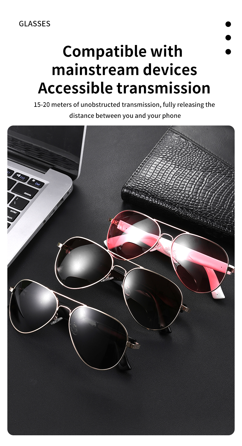 Factory Price AI Smart for Bluetooth Glasses Intelligent Video Camera and Translate Recording Function Wearable Headset
