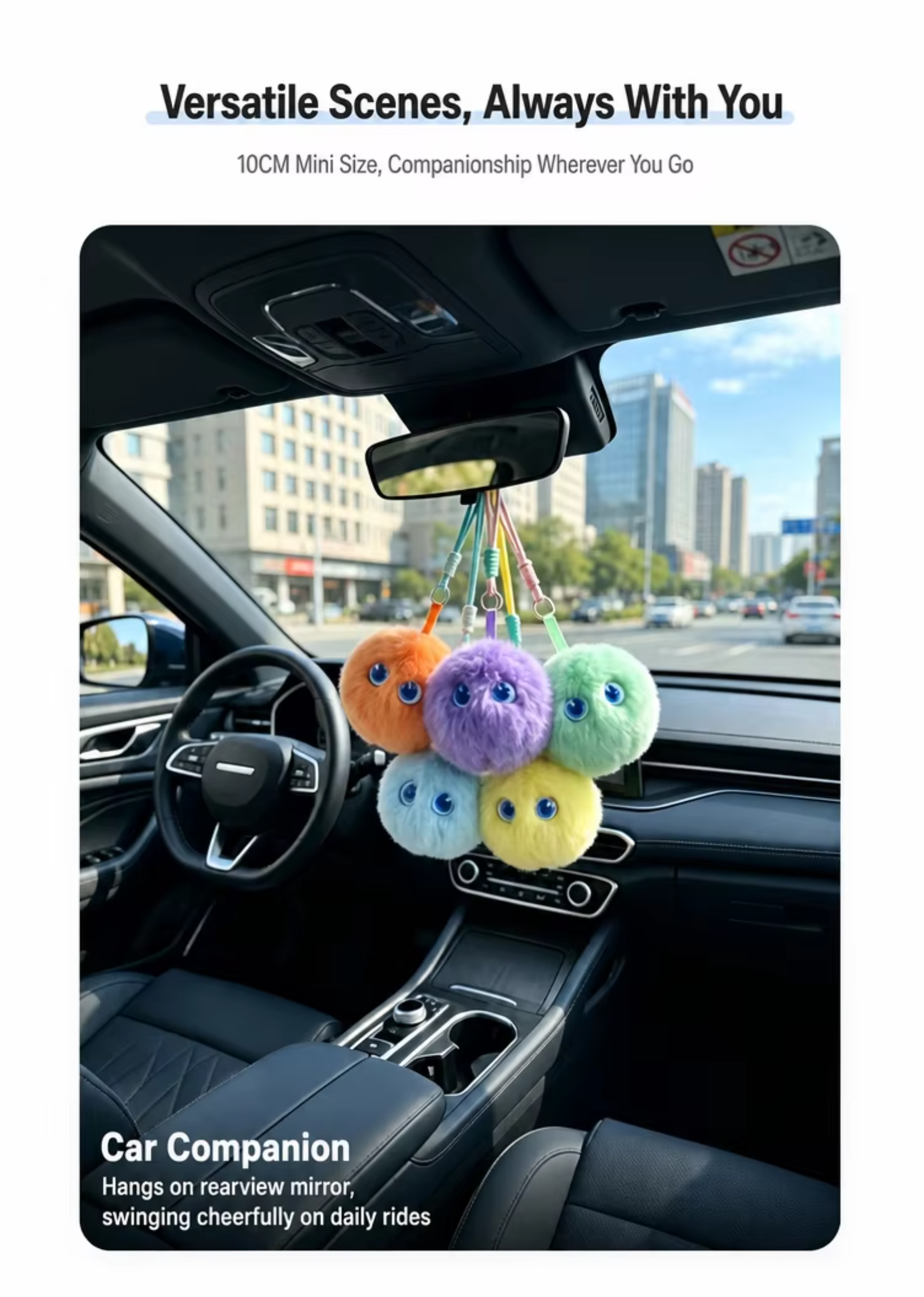 Wholesale Funny Educational AI Smart Fluffy Pom Pom Plush Ball Talking Interactive Keychain Toy Polyester Filled PP Cotton 10cm