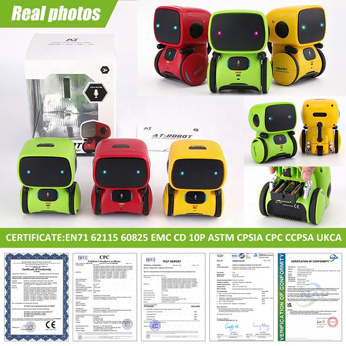 Voice Control Touch Sensor Robot 360 Spin Record Repeat Singing Dancing LED Eyes Plastic Educational Toy Gift Kids
