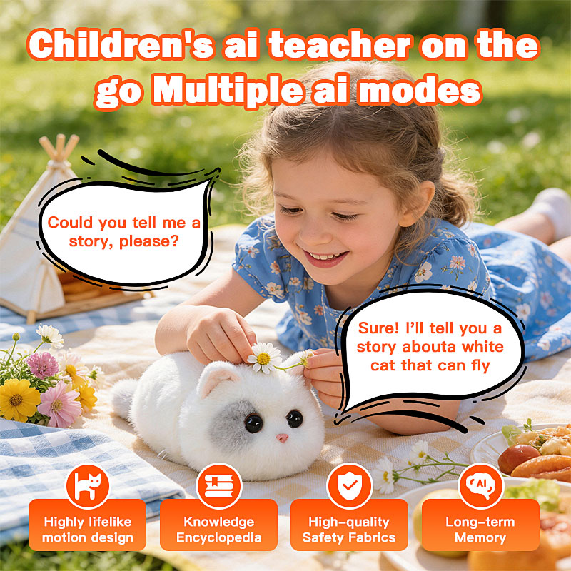 AI Robot Cat Toy for Children Smart Electronic Pet with Voice Interaction Touch Response App Control