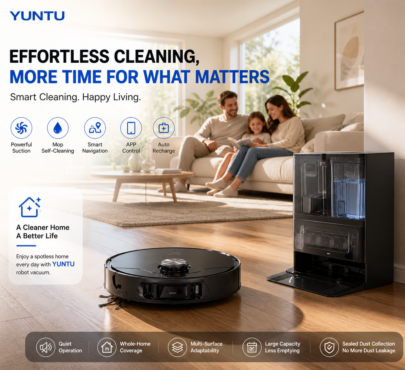 AI Vision Smart Robot Vacuum Cleaner and Mop with 25000Pa Suction Power Hot Water Self-Cleaning Docking Station for Home Use