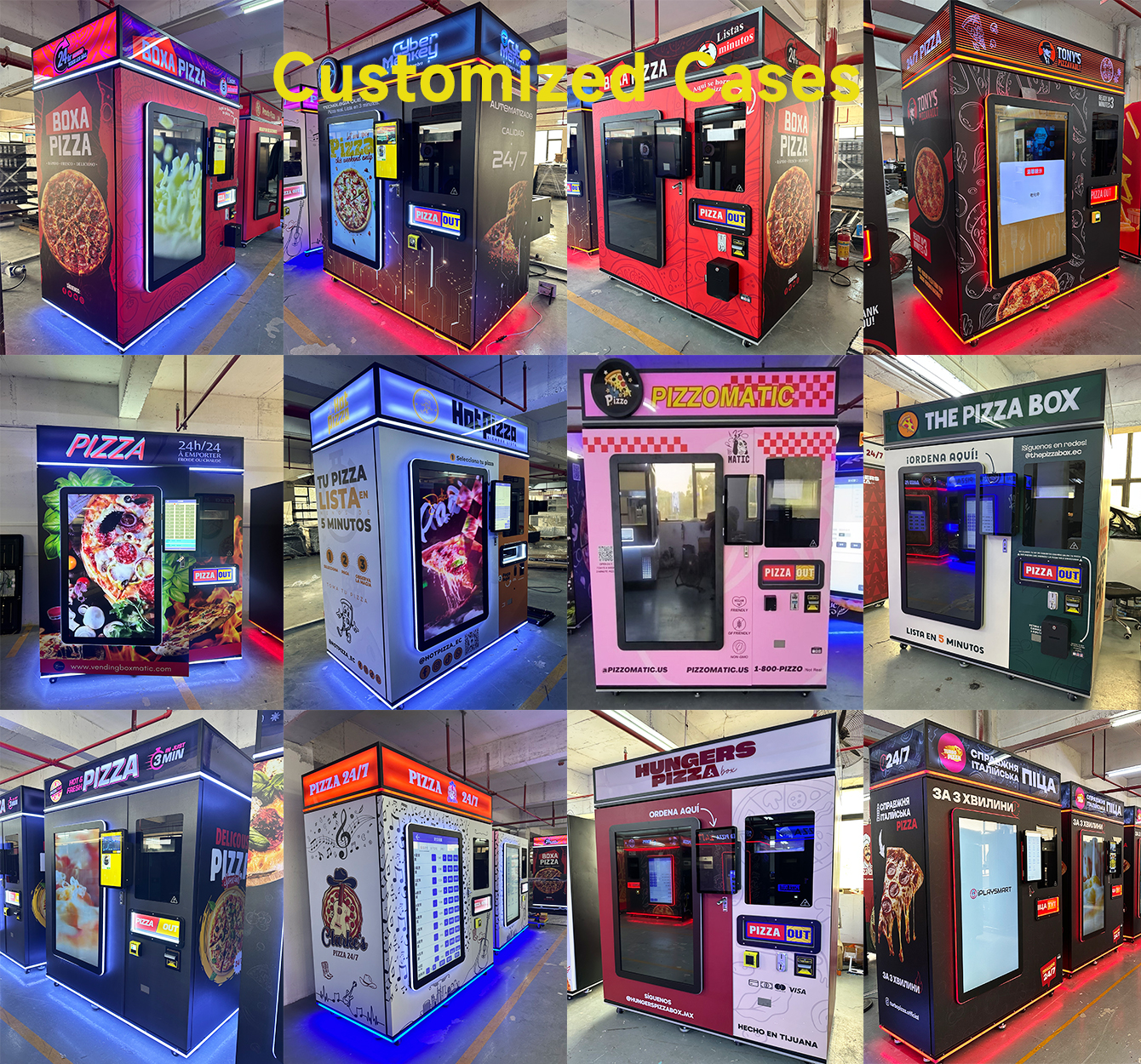 IPLAYSMART Auto Express Cartoon Pizza Vending Robot With Infrared Oven Intelligent Pizza Machine Pizza Vending Machine