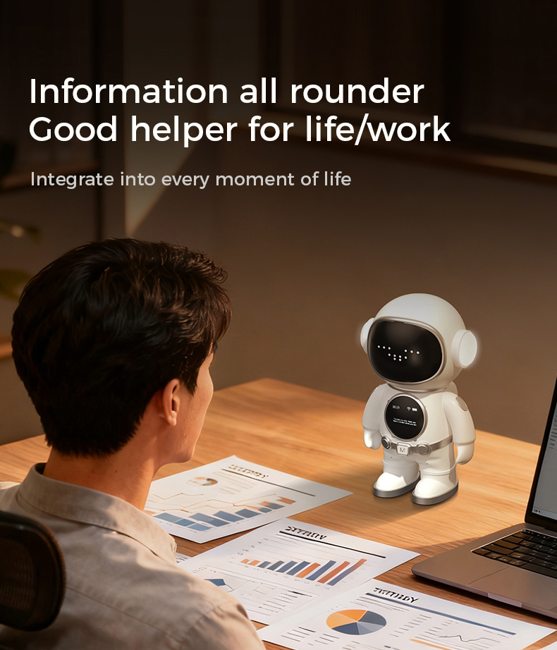 AI Desktop Emo Smart Robot WiFi Voice Control, Emotional Companion Kids Adults, Multilingual AI Desk Buddy Gift Home Office