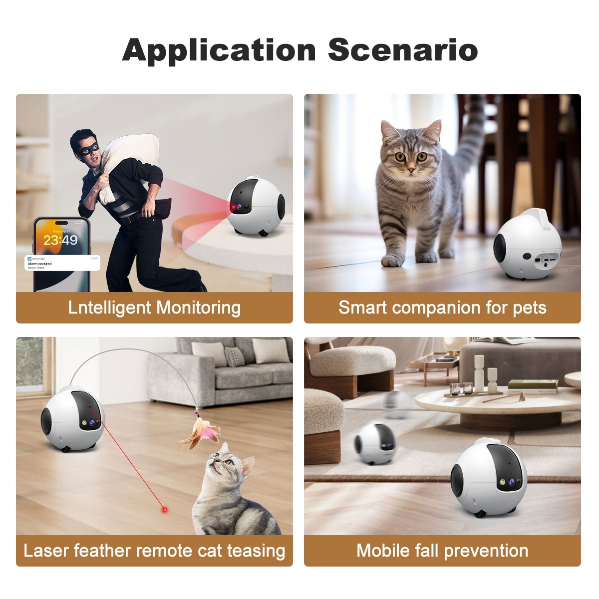 Smart Robot Cat Teaser Ball-Electric Pet Toy with WiFi Wireless Control