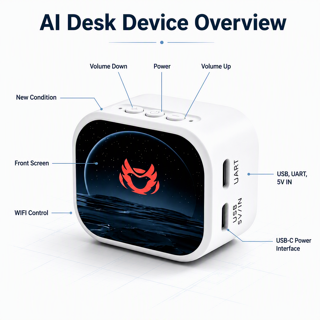 AI Desk Robot Voice Interaction Touch Screen Emotional Companion WiFi Educational Toy for Kids Gift