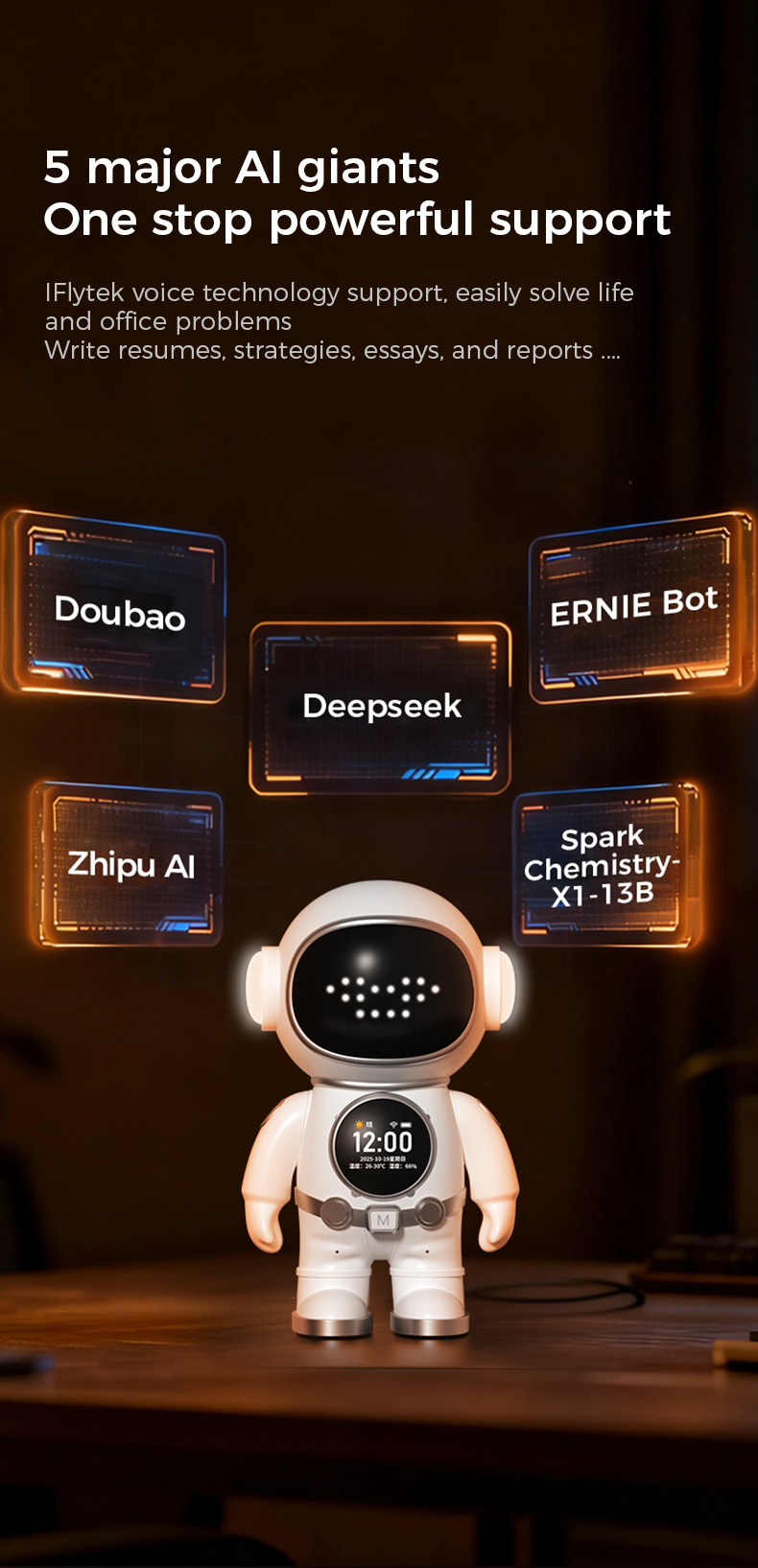 AI Desktop Emo Smart Robot WiFi Voice Control, Emotional Companion Kids Adults, Multilingual AI Desk Buddy Gift Home Office