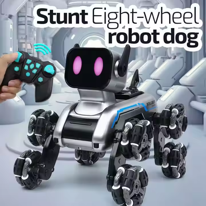 Educational Toys Children's Play Time Light Music 8-Wheel Robot Dog Model RC Stunt Car Lithium Battery Learning Machine 5-7