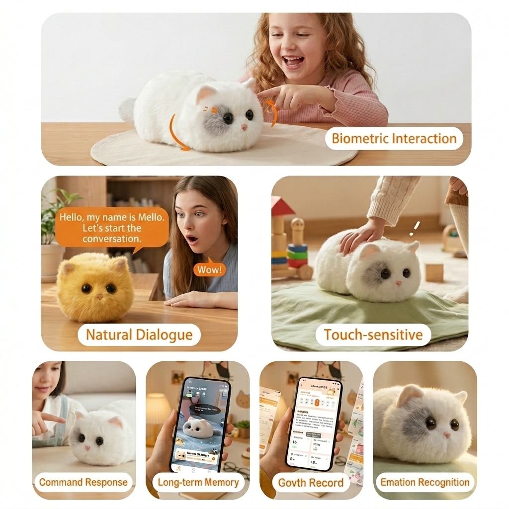 AI Robot Cat Toy for Children Smart Electronic Pet with Voice Interaction Touch Response App Control
