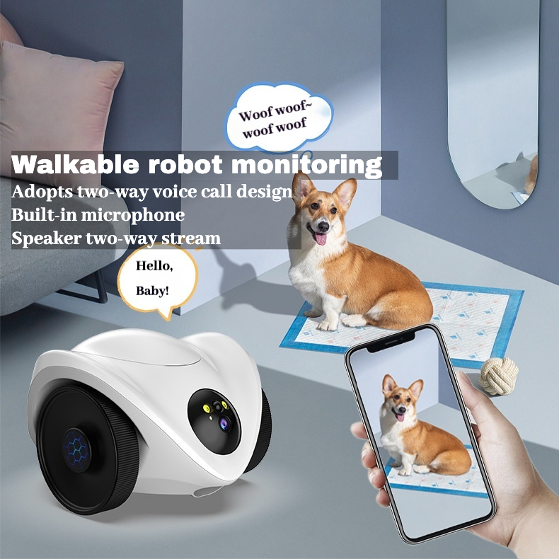 Interactive Pet Monitoring Robot Laser Teasing Camera Smart Treat Dispenser Remote Control Toy for Dogs and Cats