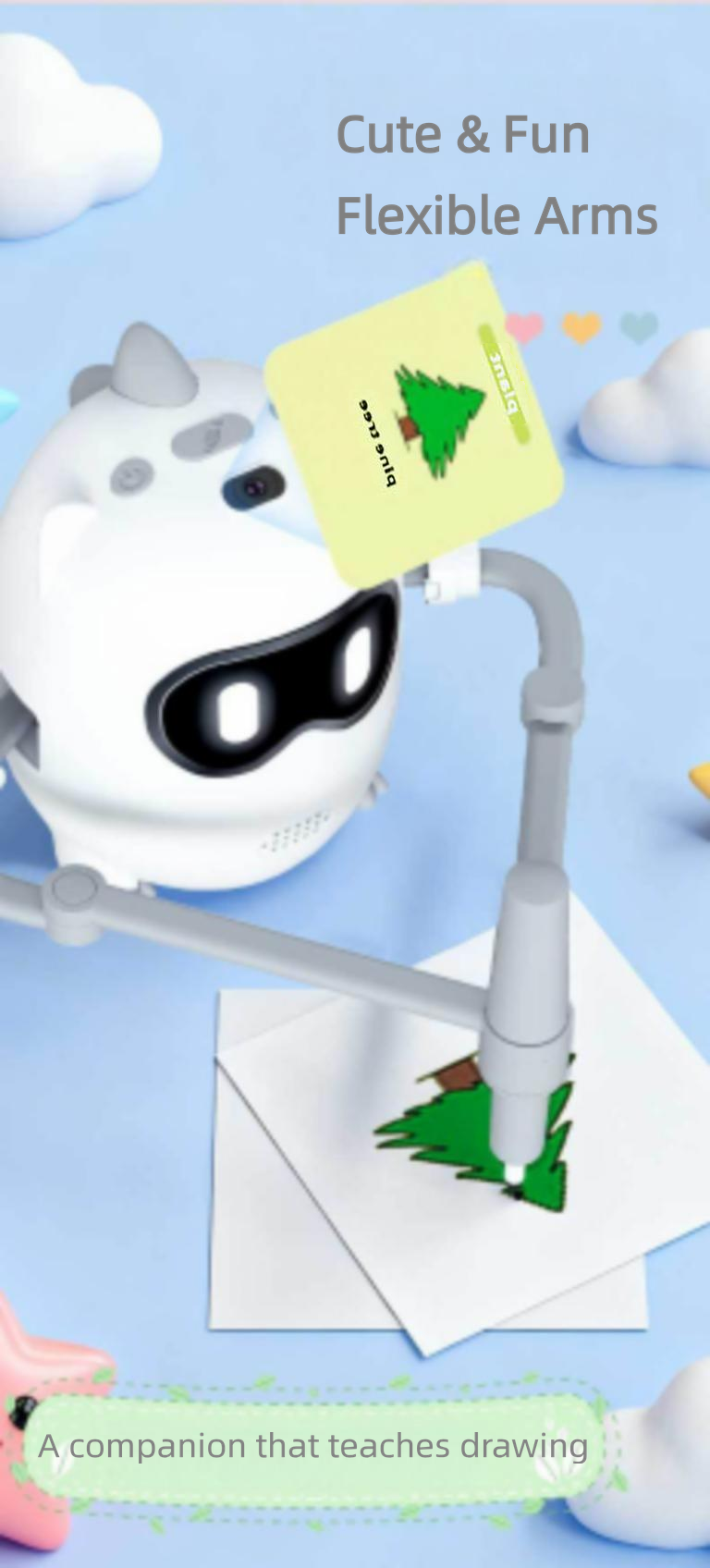 Kids Drawing Robot Toy WY-61 ABS Educational with Music English Voice & Auto Drawing Great Gift Christmas Birthday
