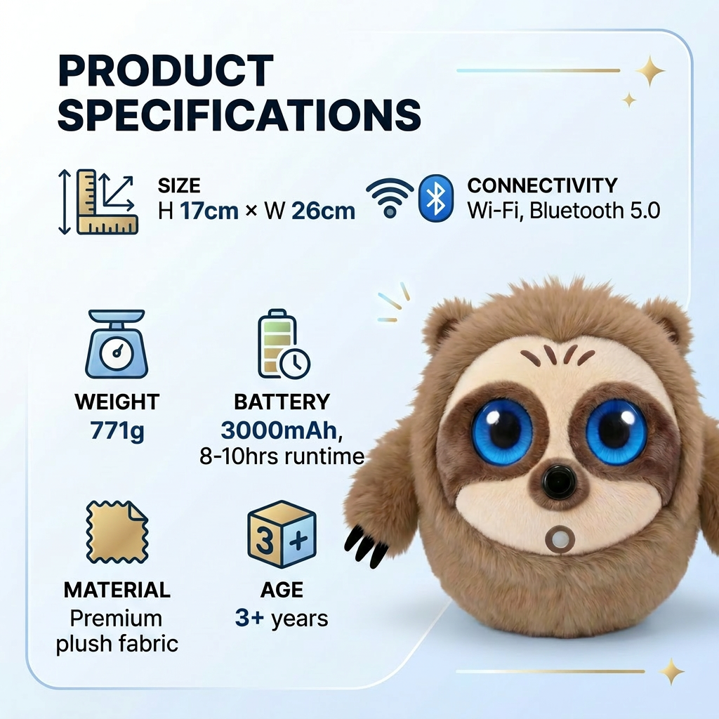 CADOTHY AILA Grow-Up Evolution System Smart AI Educational Robot Plush Doll Wi-Fi 5.0 Face Recognition Interactive Customizable