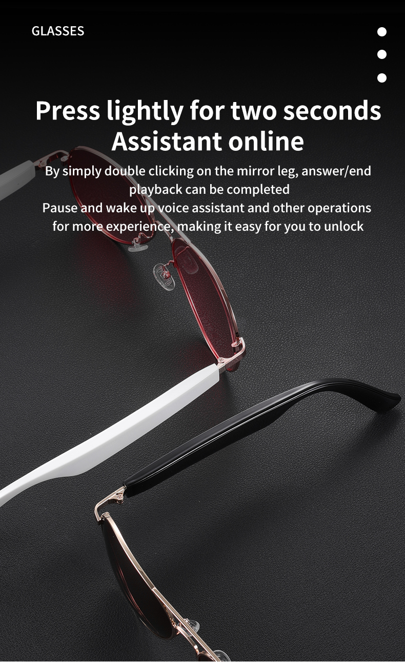 Factory Price AI Smart for Bluetooth Glasses Intelligent Video Camera and Translate Recording Function Wearable Headset