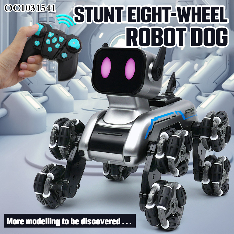 New Children's Intelligent Kid Remote Control Machine Robot Dog Toy Car Gift Eight Wheel Drive Stunt Mechanical Climbing Car