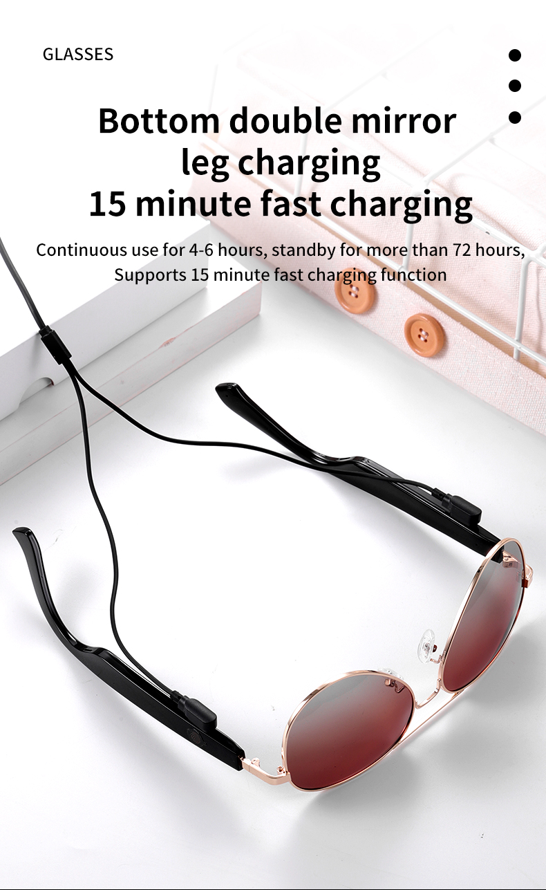 Factory Price AI Smart for Bluetooth Glasses Intelligent Video Camera and Translate Recording Function Wearable Headset