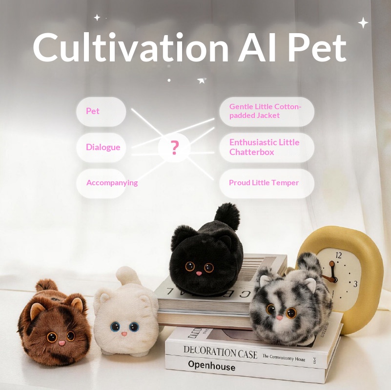 AI Plush Pet Realistic Children's Companion Robot Mini Smart Electronic Doll Toy Trendy PP Cotton Filled AIMR002 Unisex Birthday