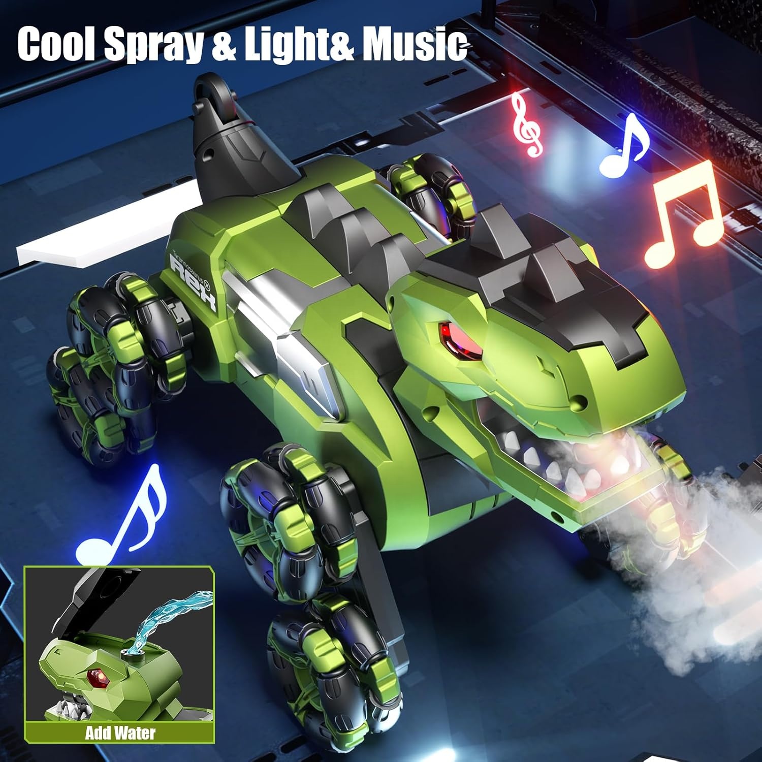 4DRC Y12 Gesture Sensing RC Car One-Key Spin All-Terrain Climbing Vehicles 8-Wheel Stunt 2.4G Remote Control Car with Mist Spray