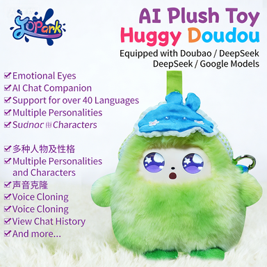 Jopark Grey Cute LED Eye Screen AI Doll Lovely purple Plush Toy Cotton Unisex All Ages Crossbody Bag Backpack ODM Wholesale