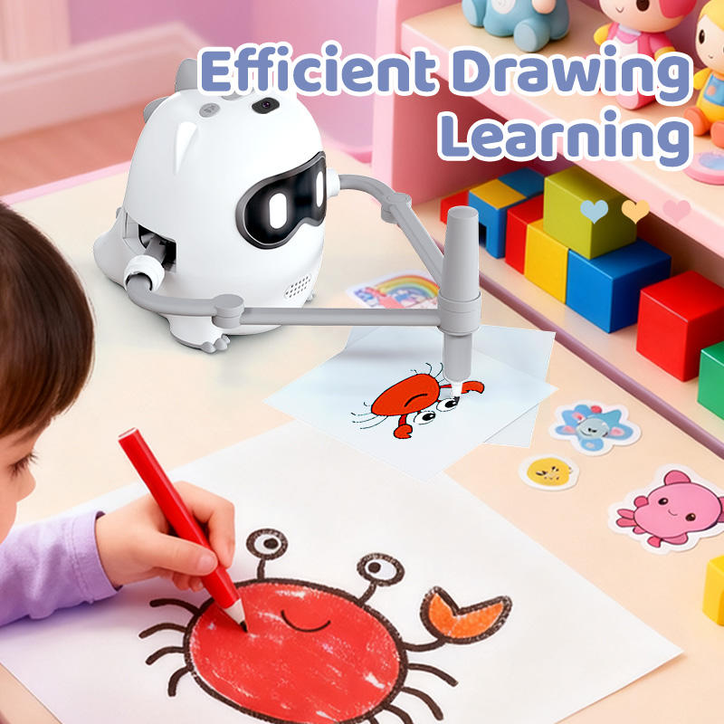 AI-powered Drawing Robot for Children, Low-noise Rechargeable Model, a Top Choice for Birthday Gifts for Boys and Girls.
