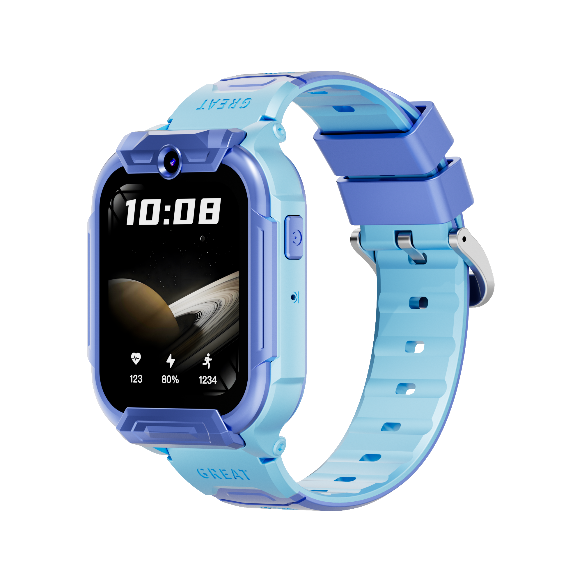Kid Smart Watch with Camera Voice Chat &amp; Photo Square Display Waterproof IP67 SOS Button Positioning Android for Boys Girls