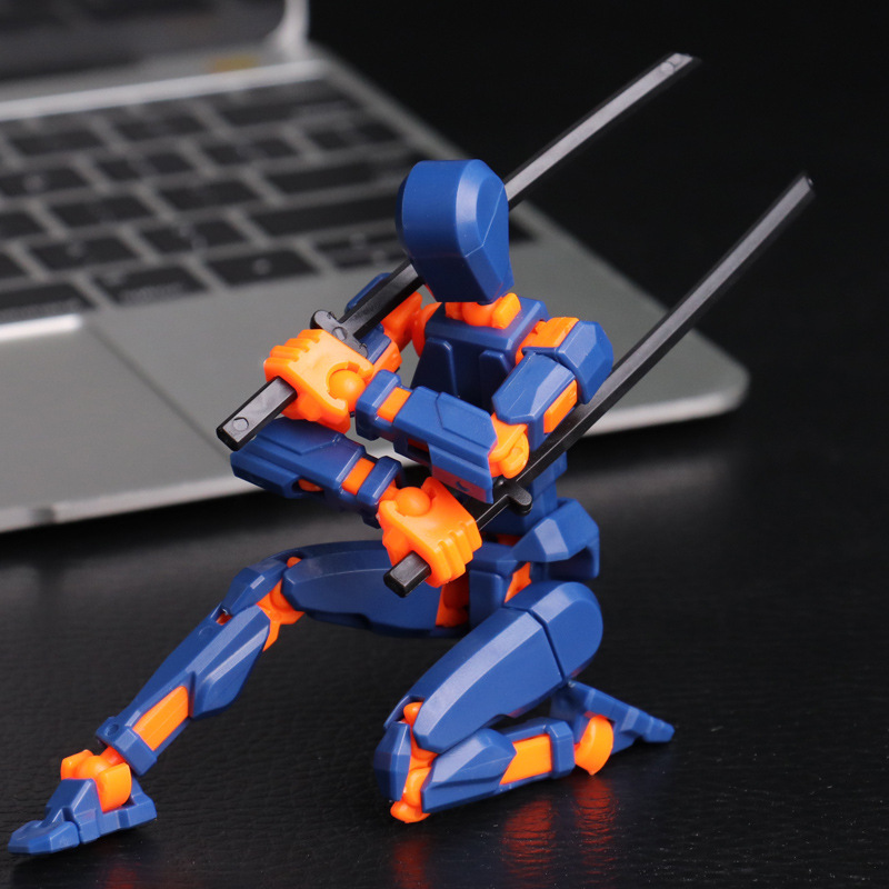 DIY Multi-joint Movable Robot Lucky 3D Printed Model Toys Simulation Action Figure Toy Birthday Gifts Desktop Decoration W24-909