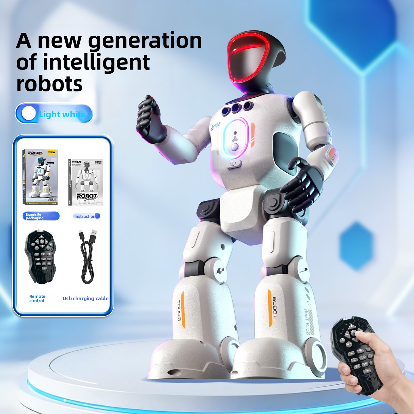 Smart AI Humanoid Robot Toy STEM Educational Voice Interactive Dancing Singing Remote Control Rechargeable Kids