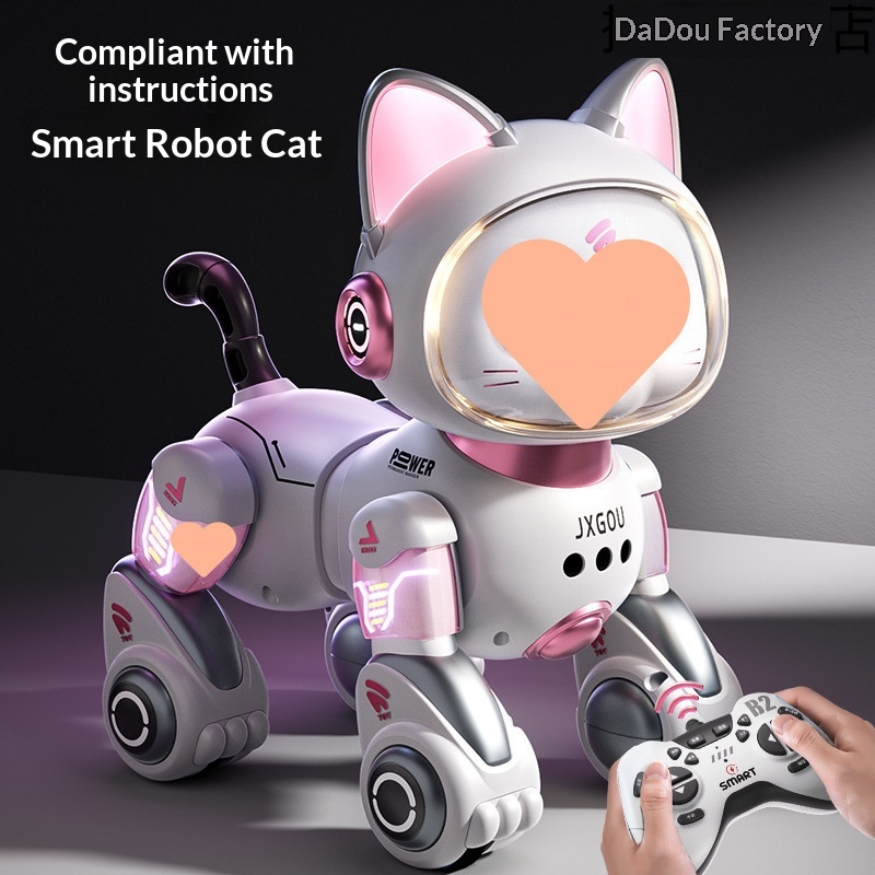 Smart Robot Cat Elderly Toy Educational Boys Handheld Handle Remote Controlled Follow Me Plastic/EVA/Foam Children's Day Gift