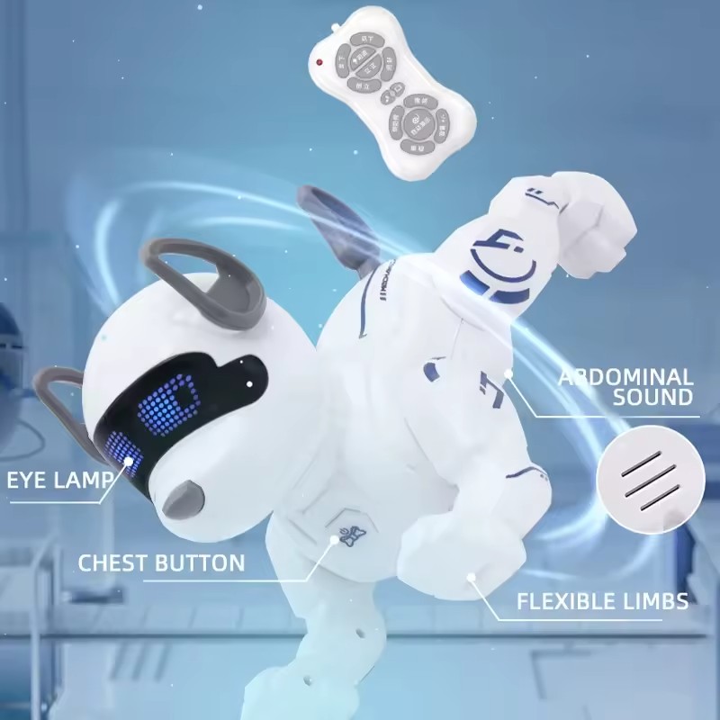 Hot Selling Multi-Function LED Eyes Remote Control Robot Dog Intelligent Technology RC Cars Features Dancing Singing Pet Toy