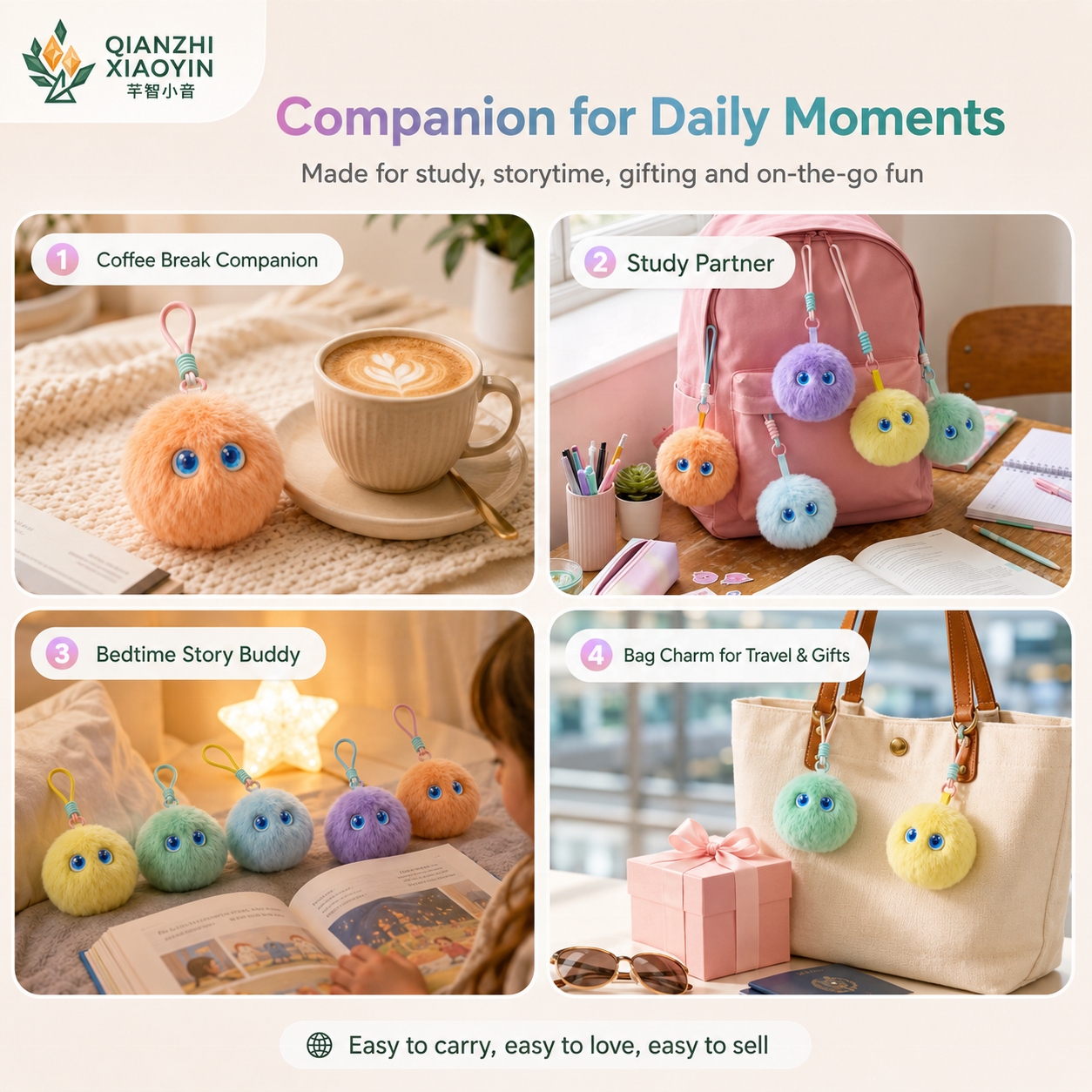 AI Smart Plush Ball Toy Blue Glowing Eyes Translation Reminder Weather Joke Storytelling Singing Wrist Strap 8 Colors Gift 2.4G
