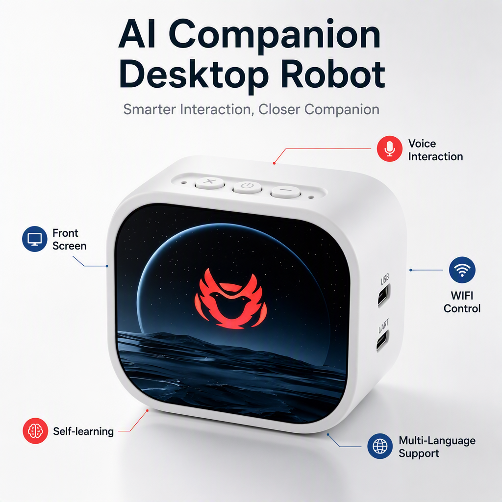 AI Desk Robot Voice Interaction Touch Screen Emotional Companion WiFi Educational Toy for Kids Gift