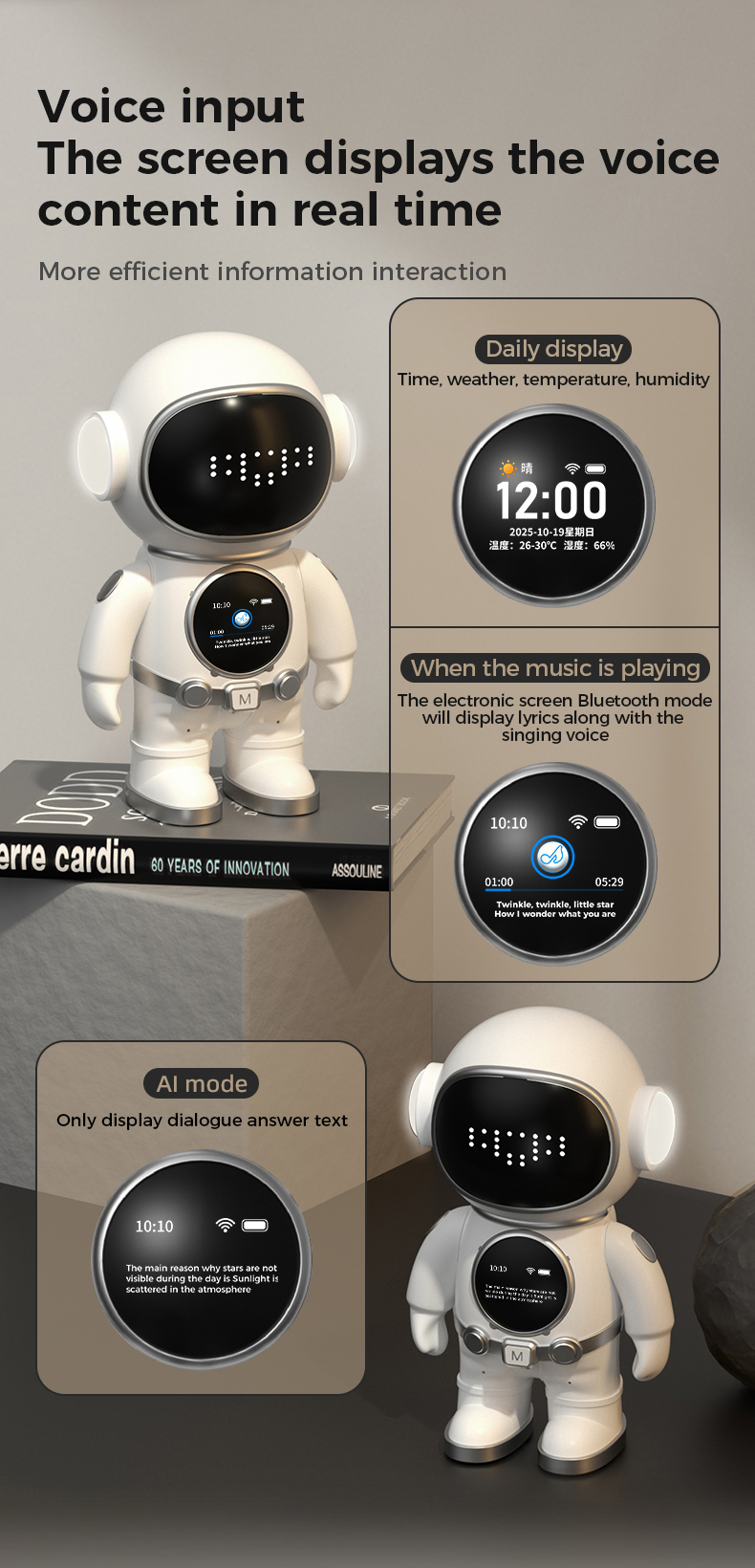 AI Desktop Emo Smart Robot WiFi Voice Control, Emotional Companion Kids Adults, Multilingual AI Desk Buddy Gift Home Office