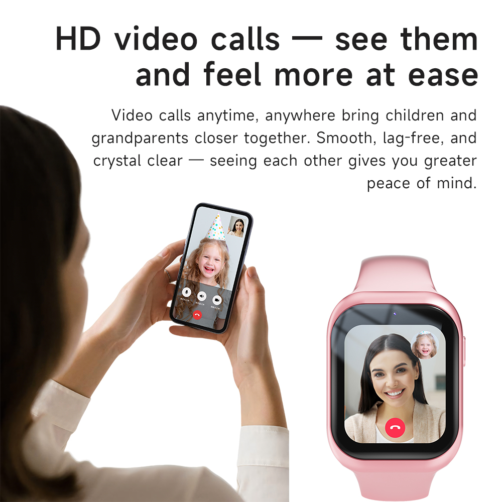 For HB5G AI RTOS 4G Smartwatch with GPS Tracker SOS Call SIM CARD for Child Safety Parental Monitoring 1.83-inch HD Screen OEM