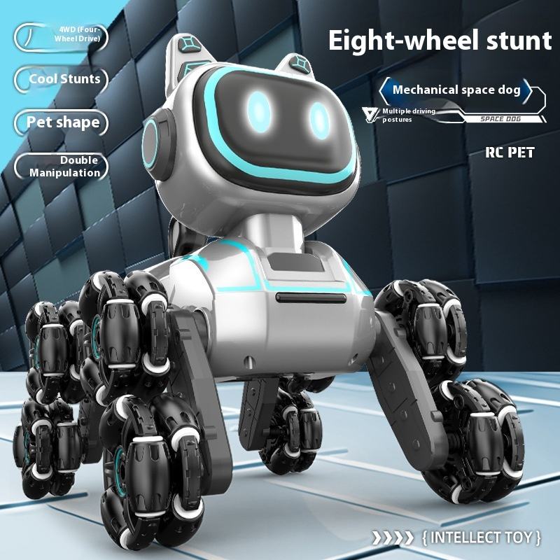 2.4G Smart Eight-Wheel Smart Robot Dog Toy for Kids Remote Control RC Cars with Gesture Sensing Climbing Transforming Features