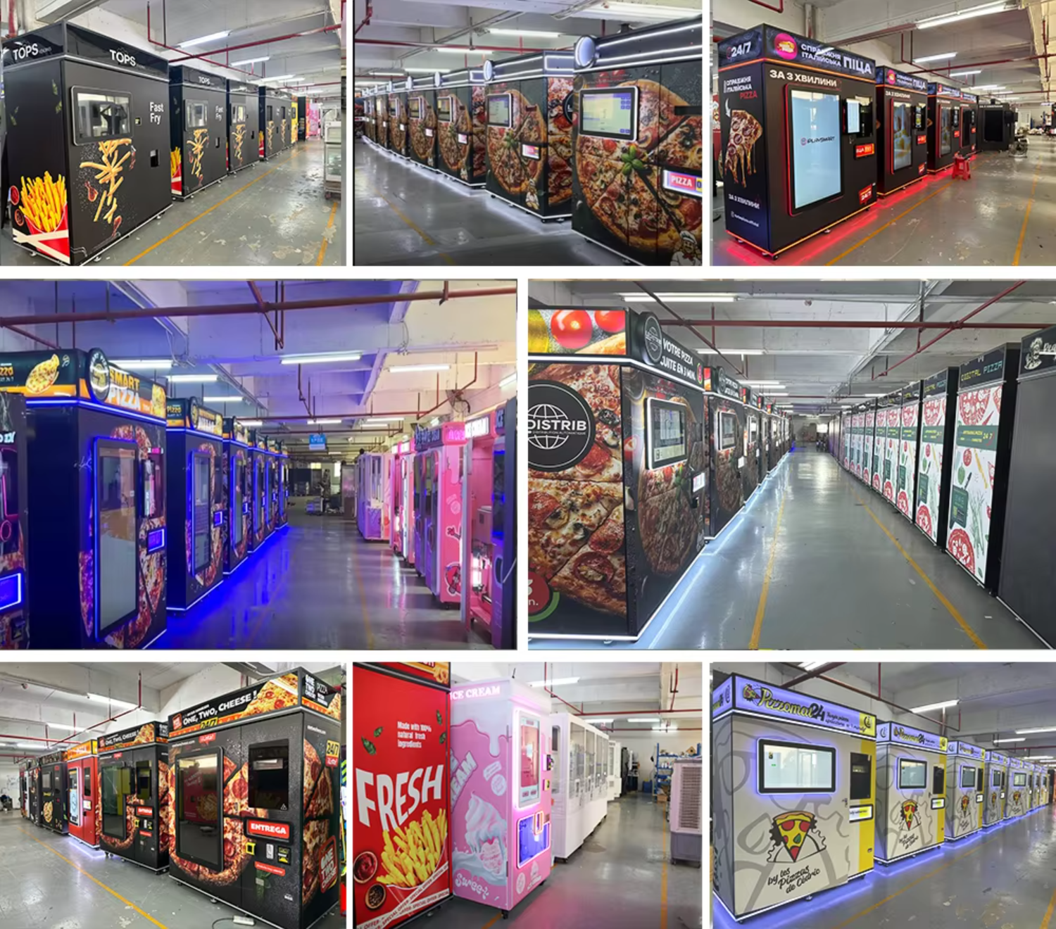 IPLAYSMART Auto Express Cartoon Pizza Vending Robot with Infrared Oven Intelligent Pizza Machine Pizza Vending Machine