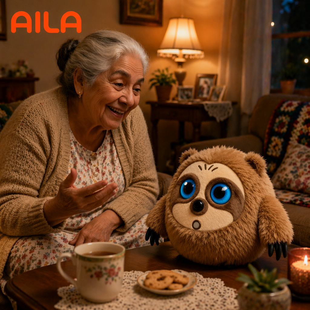 CADOTHY AILA GPT Integrated AI Plush Companion Multi-Sensory Talking Robot With Emotion Engine LED Eyes 36+ Languages Support